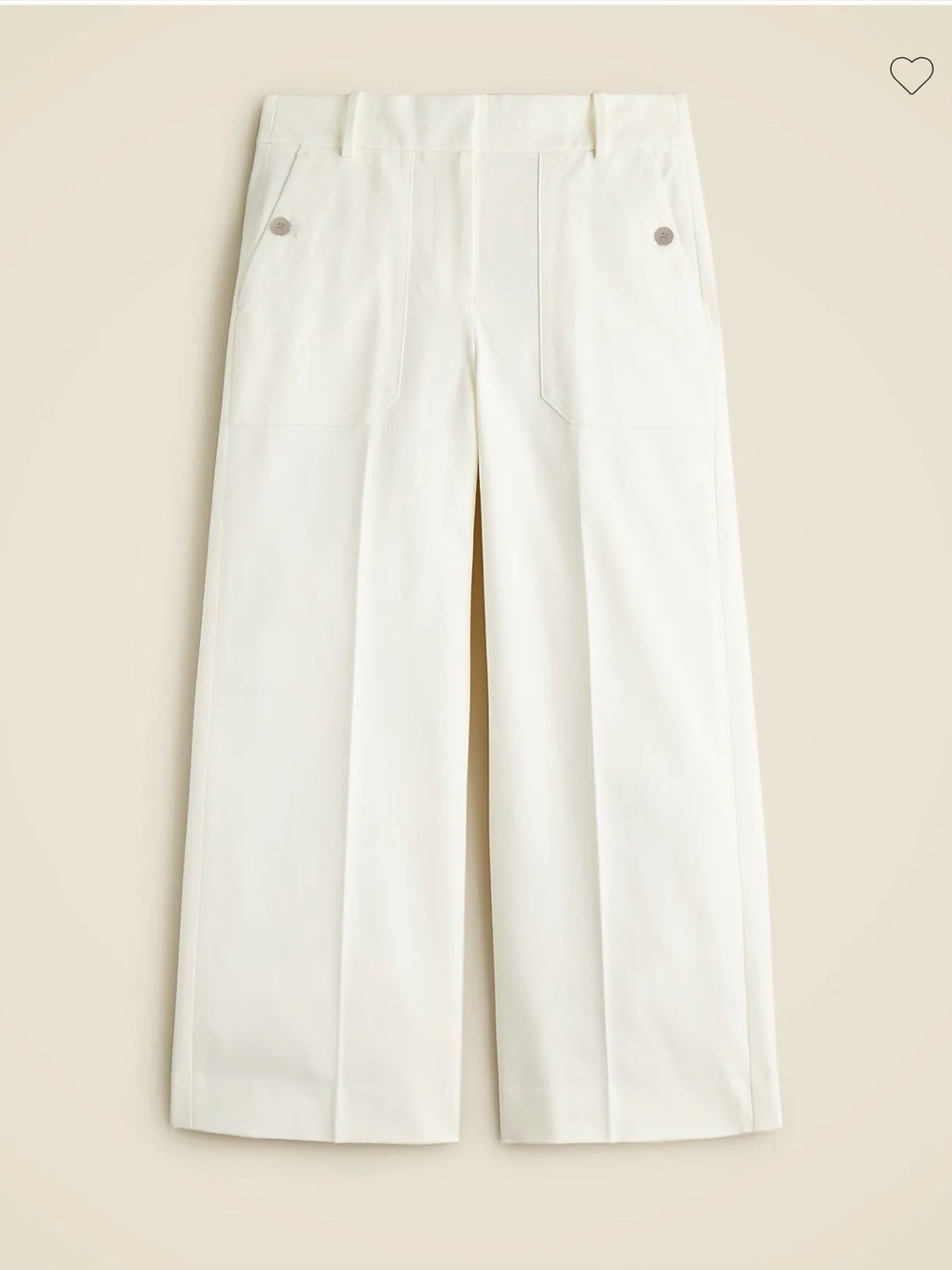 J. Crew Cream Wide-Leg High-Rise Trousers